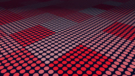 neon rainbow dots pattern in rows on black gradient