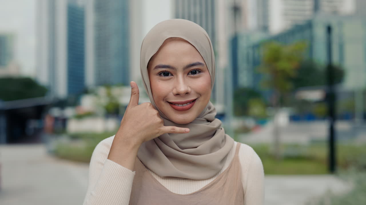 Woman wearing a hijab in an urban setting