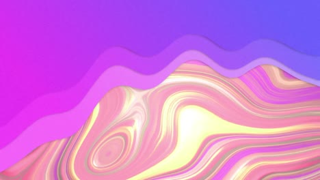 Animation-of-shapes-over-moving-colourful-liquid-background