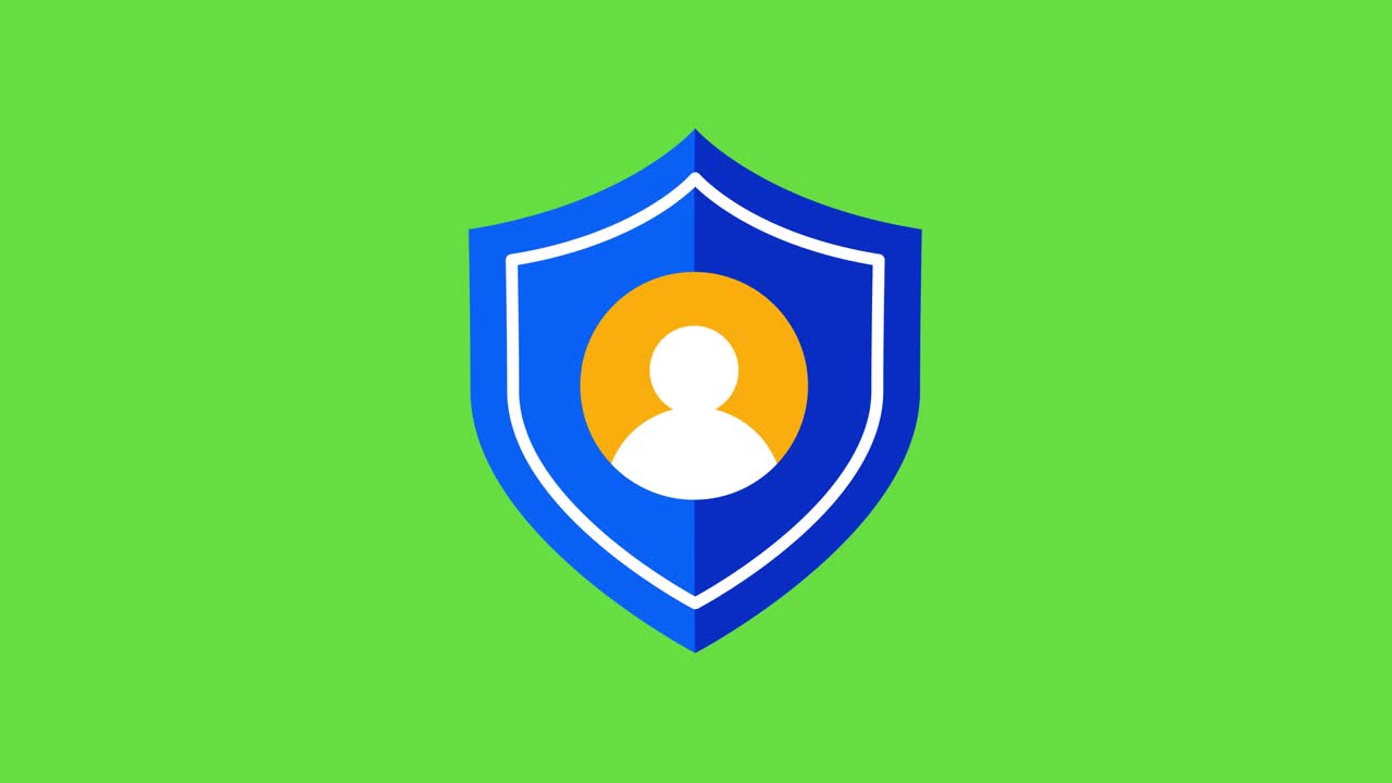 video en 4k del ícono de avatar del perfil de dibujos animados en fondo verde.