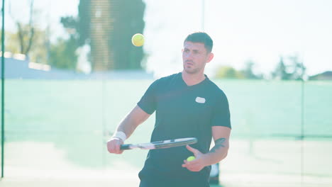 man playing tennis