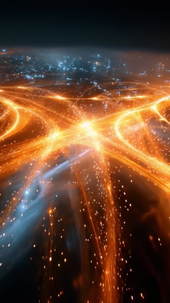 Dynamic Urban Light Trails Captured from Above, Showcasing the Vibrant Flow of Traffic and City Life in a Stunning Aerial Perspective of Circulating Movements