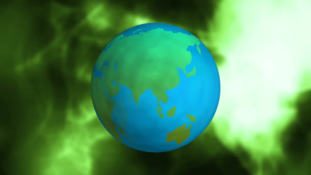 animación de rastros de luz con globo sobre fondo negro