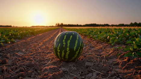 watermelon field sunset and explosion