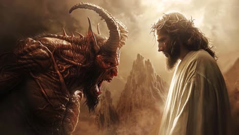 jesus confronts the devil: a symbolic showdown