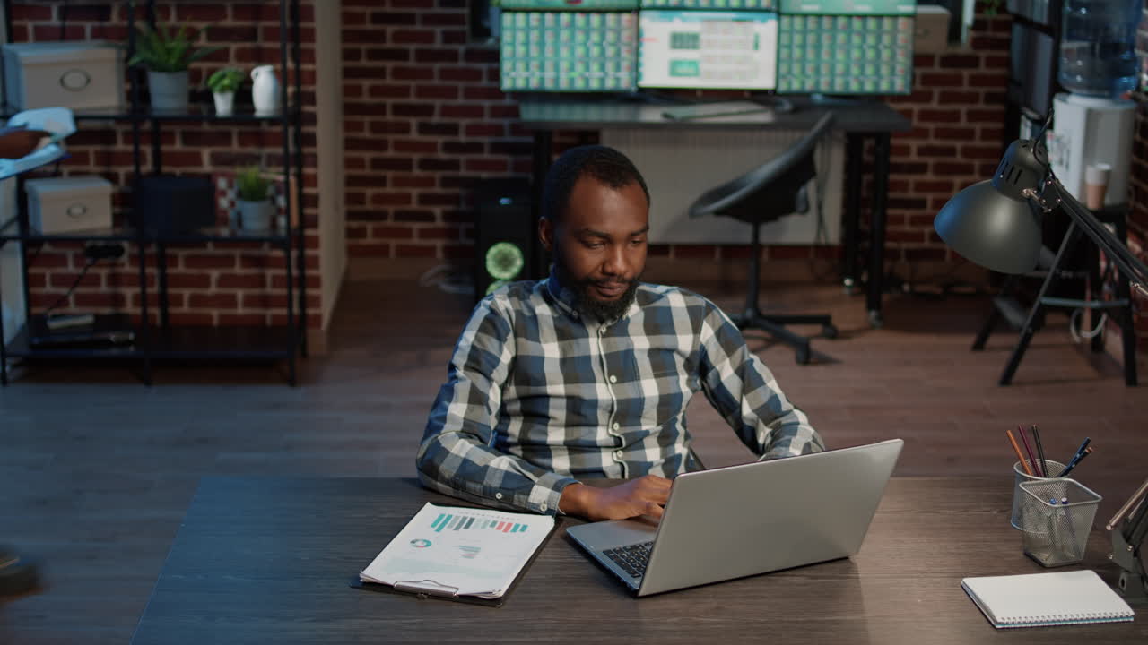 Cheerful consultant celebrating market exchange investment