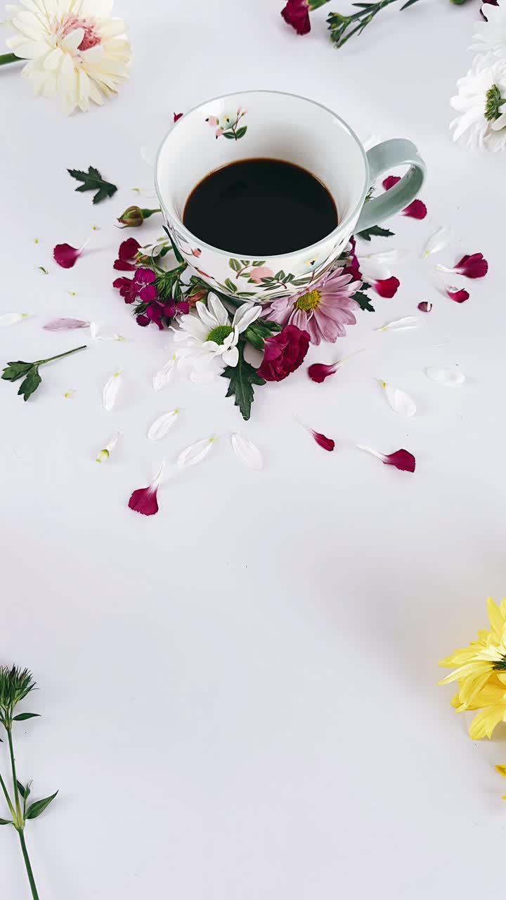 Floral Coffee Cup Arrangement