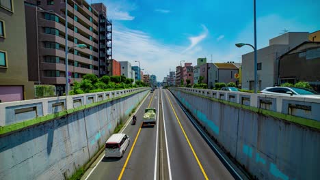 a timelapse of the traffic jam at the urban street in tokyo wide shot