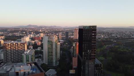 view from the sky of some buildings in the financial area in the city of zapopan in 30 seconds