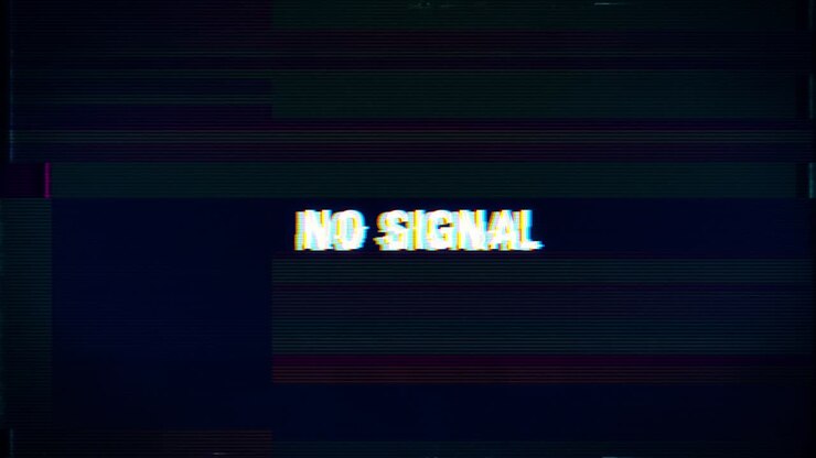 Animated no signal warning Message On Tv Static glitch and Noise Background