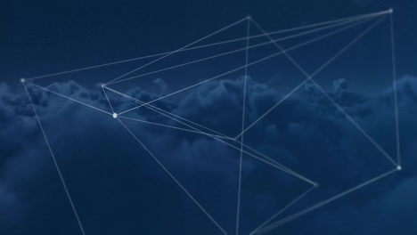 animation of digital data processing over connections and clouds
