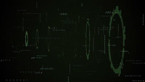 animazione dell'elaborazione dei dati su sfondo nero