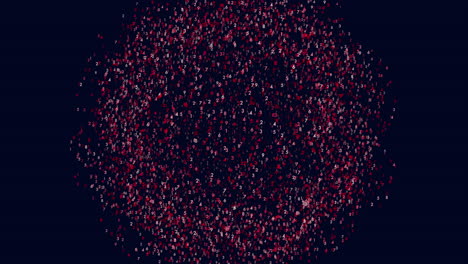 an abstract circular pattern of small red dots against a black background is showcased in this image, with no clear shape or structure evident, leaving its purpose open to interpretation