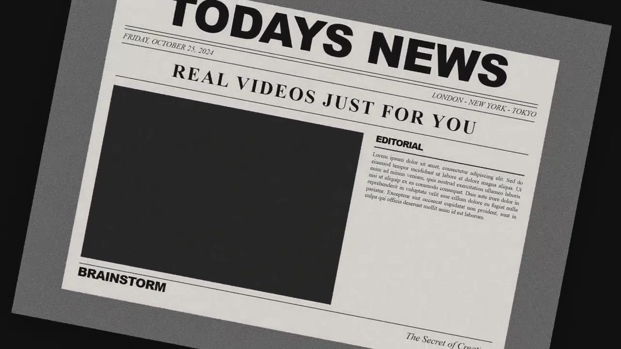 Digital Newspaper Front Page Animation with Editorial Section