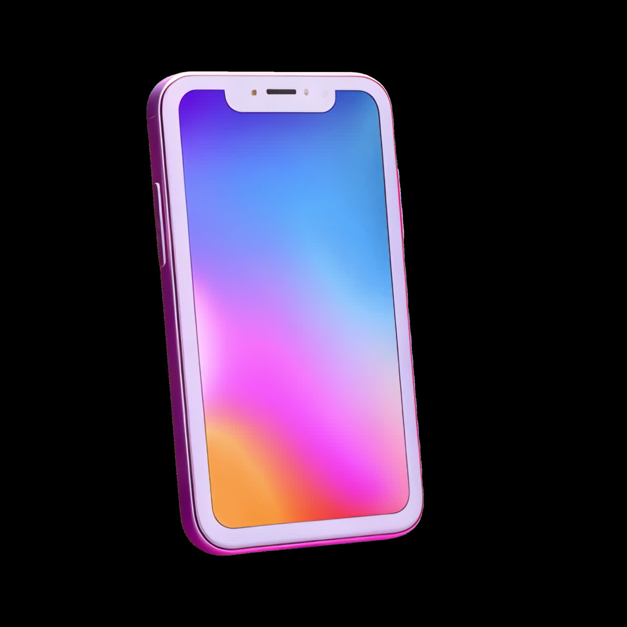 Vibrant smartphone display technology animation isolated asset, transparent 4K video, alpha channel