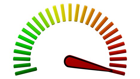 escalation meter with black and red arrow.