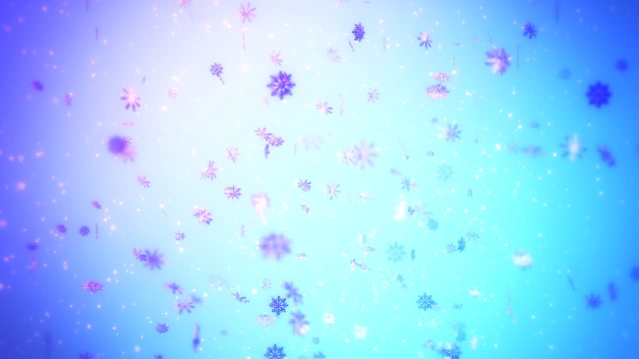 아름다운 스노우플레이크 3d 컨셉 애니메이션 루프
