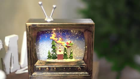 Juguete-Tv-Fondo-De-Nieve-Cayendo-Del-árbol-De-Navidad