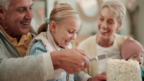 child, birthday cake and excited to celebrate