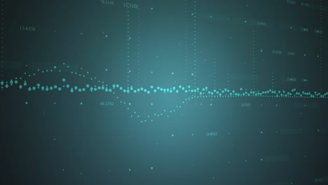 animation of dots forming graphs with changing numbers against blue background