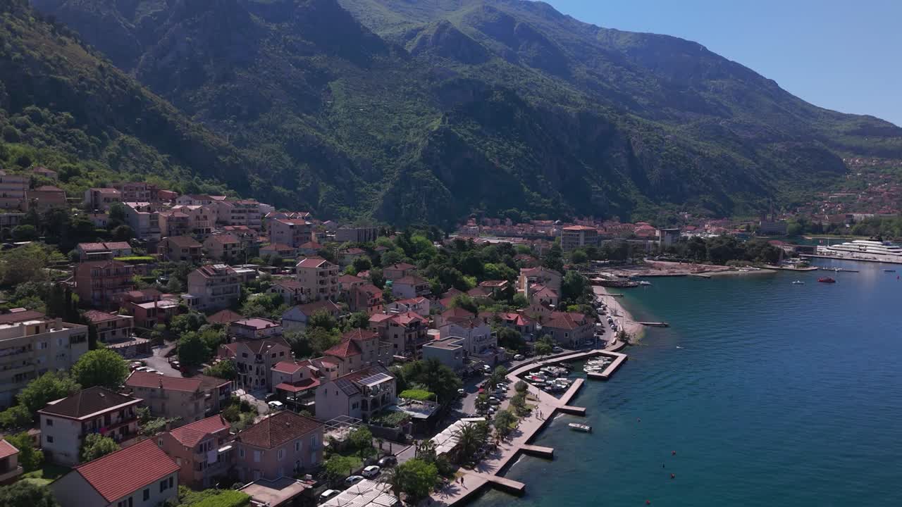 Bay city aerial drone footage