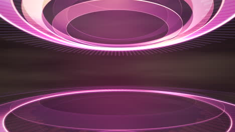 intro news graphic animation in studio with circular shapes abstract background