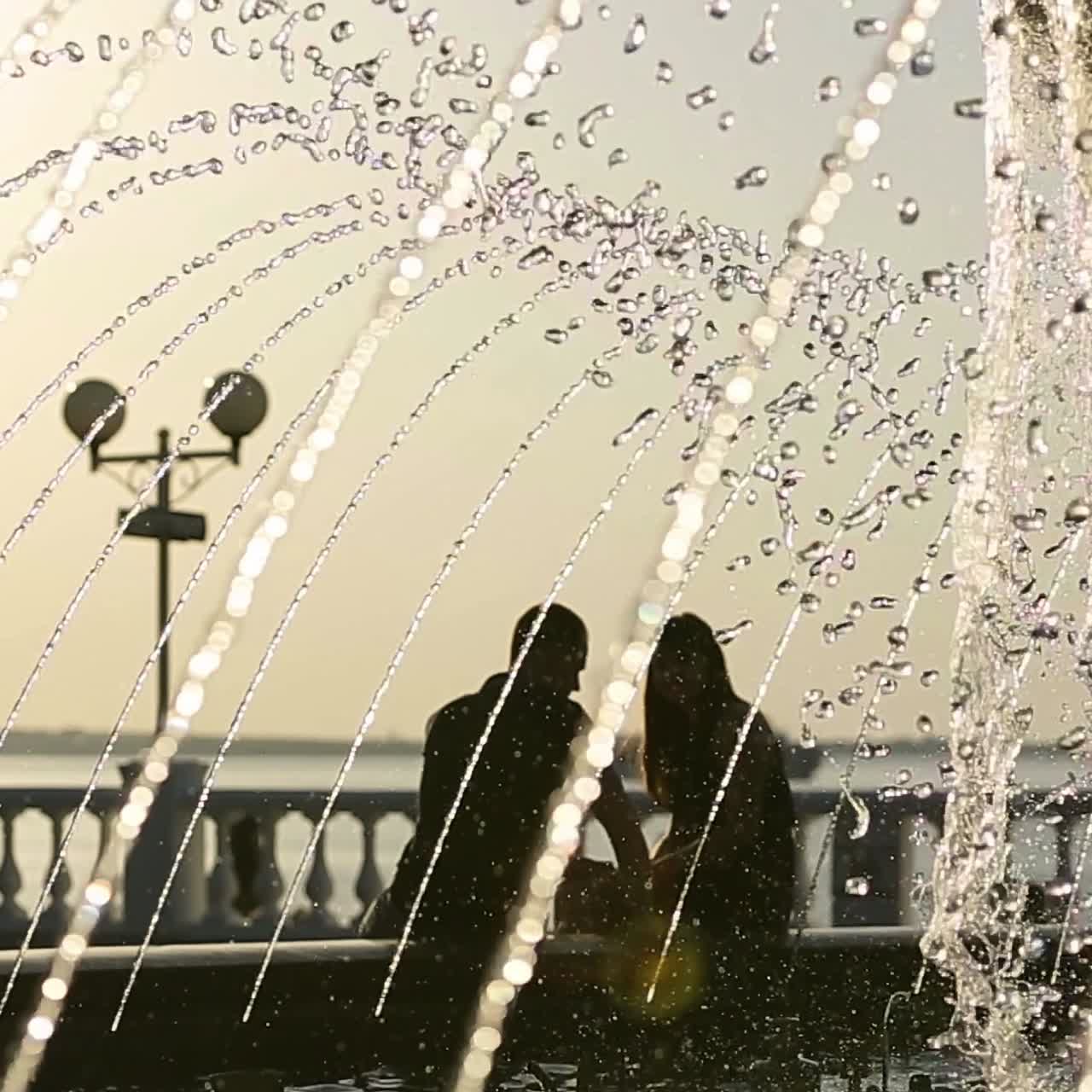 Silhouette of loving couple