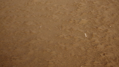 panorama-aufnahme des windes, der die sandwellen an einem offenen strand in saltfleet, louth, lincolnshire erodiert