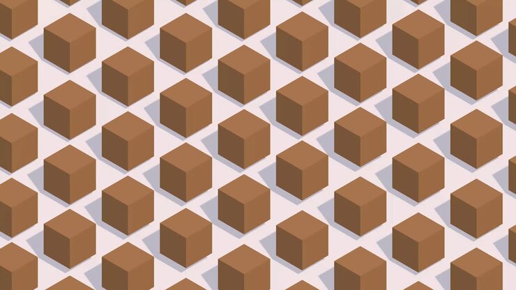 3d animation of the abstract background with brown cubes.