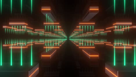neon glowing tunnel 3d