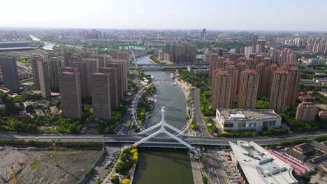 aerial photography of tianjin eye architectural landscape