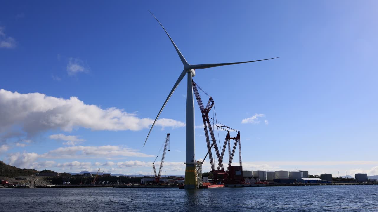 노르웨이 -1의 해상 풍차 건설