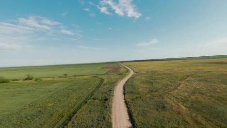 country road through fields