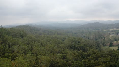 Leichter-Nebel-Auf-Dem-Waldreservat-In-Den-Hügeln-Des-Glass-House-Mountains-National-Park-In-Qld,-Australien