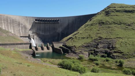 Architecture-and-function-of-Katse-hydro-dam-in-Lesotho,-Africa