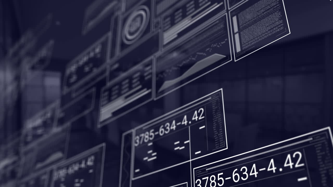Animation of financial data processing over office