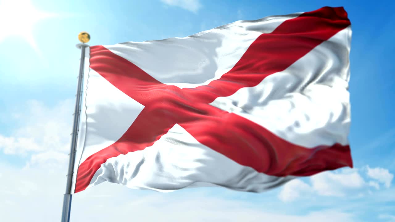 la bandera de irlanda del norte en bucle sin costuras en vídeo de renderización 3d. hermoso bucle de tela textil ondeando