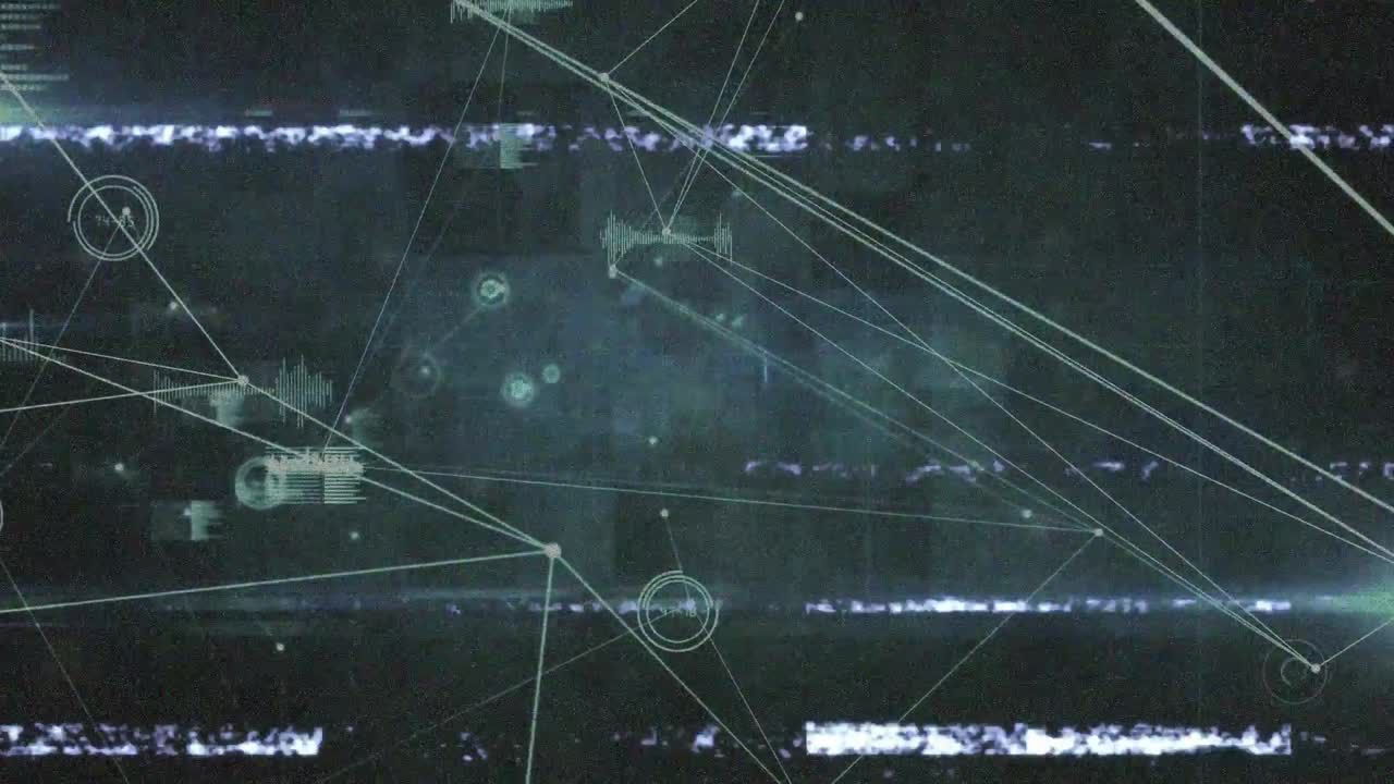 Receiving glitch signal initiating overlay, pulsing bands extending nodes, stabilizing data grid