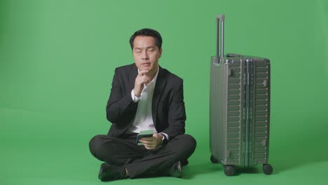 여행 을 준비 하는 사업가