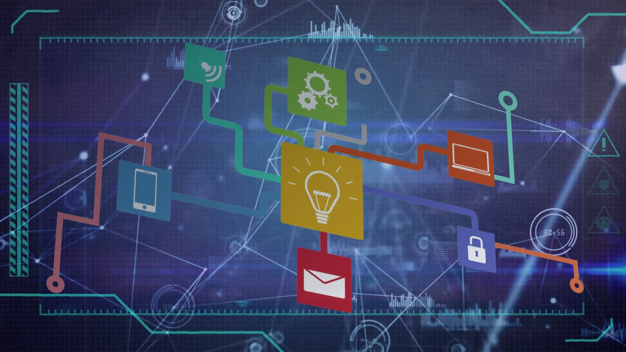 animación del texto de nivel superior sobre el procesamiento de datos en fondo negro