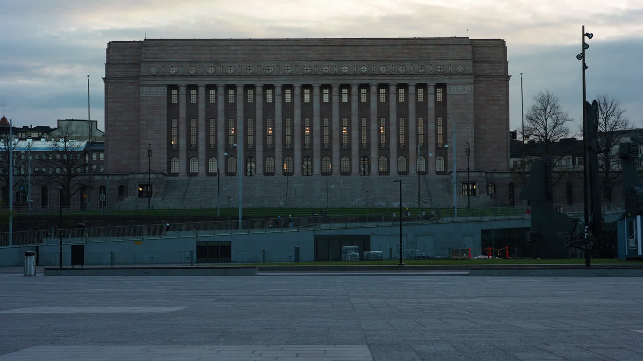 The Finnish Parliament House (Eduskuntatalo), Helsinki, Finland.