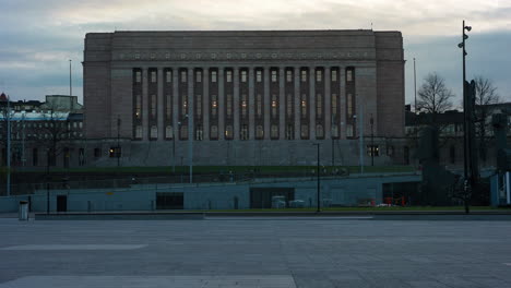 the finnish parliament house (eduskuntatalo), helsinki, finland.