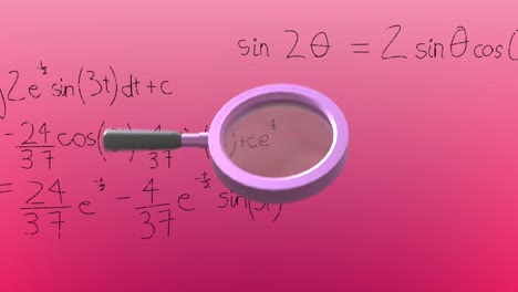 animación de la lupa sobre el procesamiento de datos matemáticos