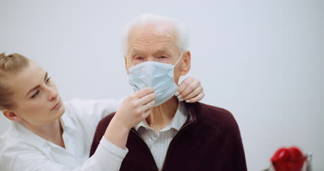 old man wearing mask against coronavirus