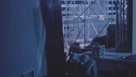 stage setup under construction