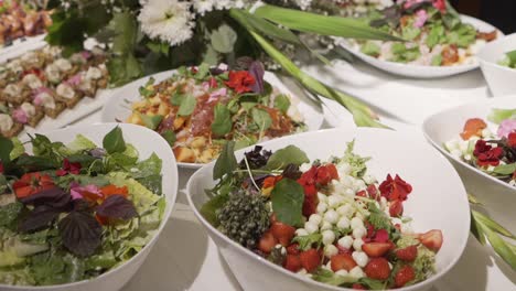 buffet table full of delicious food