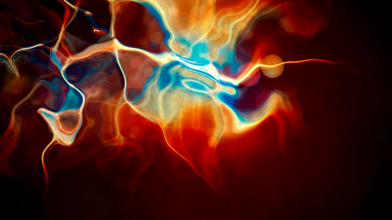 Abstract futuristic multicolored blue red liquid waves and ripple. Alpha matte