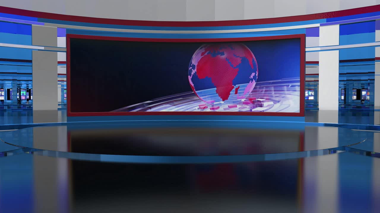 el bucle de fondo del estudio de noticias virtual en 3d