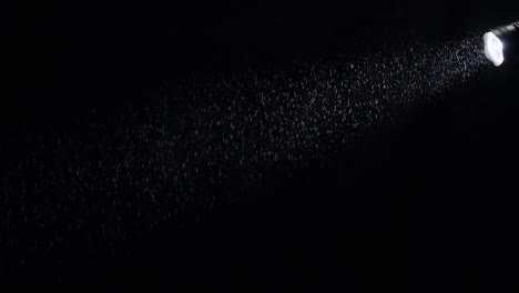 dust moving through a spotlight beam of light in a dark