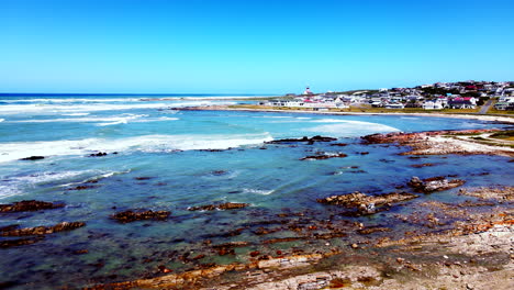 coastal village of l'agulhas at southernmost tip of africa, overberg